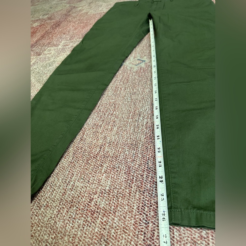J Crew Slim Boyfriend chino 28 Green cotton khakis ankle - Picture 2 of 8